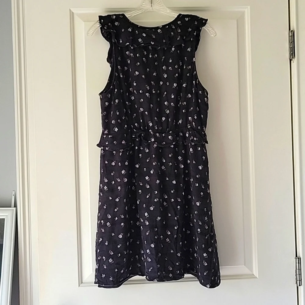 Black Summer Mini Dress Floral Medium - Picture 5 of 5